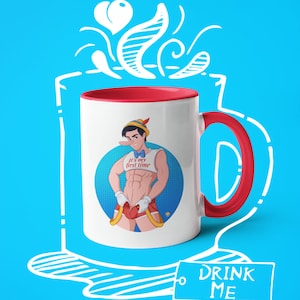 Coffee Mug First Time Dudes, Sexy Toy, Queer Artwork, Gay, LGBTQ Houseware, Gay Pride, Gay Classic Cartoon, Fun Mug, Drinkware, +18
