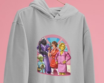 Unisex Hoodie Golden Wars Special Edition, Leia, Darth Vader, Yoda, C3po, Parody, Golden Girls, LGBTQ Apparel, Fun Hoodie, Gift, Clothes