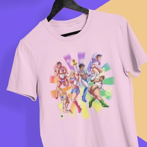 Camiseta unissex Sailor Guardians edição especial, queer, ilustração gay, vestuário LGBTQ, orgulho gay, desenho animado clássico gay, presente, roupas, +18