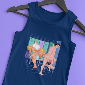 Unisex Tank Top Lockers Kreuzfahrt, Queer Artwork, Gay Princes, Gay Triton, LGBTQ Bekleidung, Gay Mermaid, Parodie Artwork, Geschenk, Kleidung, +18