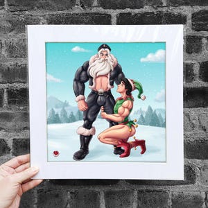 Matted Poster Triton and Eric Christmas, Gay Prince, Gay Christmas, LGBTQ Decor, Gay Pride Merchandise, Parody, Home Decor, Wall Decor, +18