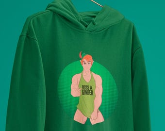 Unisex Hoodie Kiss a Ginger Dudes, Queer Artwork, Gay Illustration, LGBTQ Apparel, Gay Pride, Gay Ginger, Sweatshirt, Gift, +18