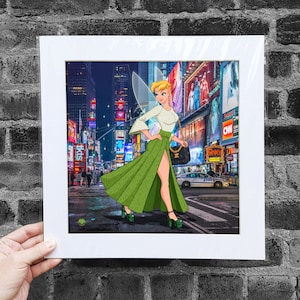 Matted Poster Tinkerbell Street Fashion, Disney Princesses, Parody Artwork, Fun Poster, Peter Pan, Fashion Girl, Fun Home Decor, Wall Decor