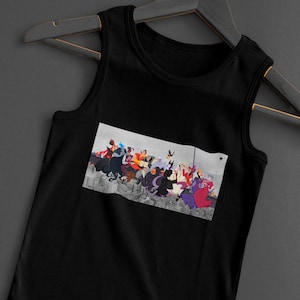 Unisex Tank Top Villains Skyscraper, Parody Villains, Disney Tank Top, Rockefeller Center, NYC, Classic Characters, Cartoons, Gift, Clothes