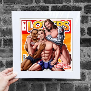Matted Poster Polyamorous Special Edition, Queer Artwork, Gay Art, LGBTQ Poster, Gay Superheroes, Parody Art, Home Decor, Wall Decor, +18