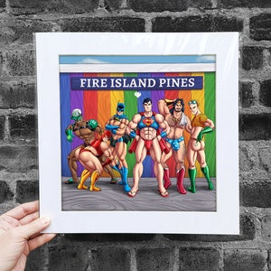 Matted Poster Rainbow Wall FIP Special Edition, Queer, Gay, LGBTQ Decor, Gay Pride Merchandise, Parody Artwork, Home Decor, Wall Decor, +18