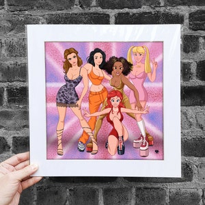 Matted Poster Spice Princess Special Edition, Parody, Princesses, Fun Poster, Pop Girls, Pop Stars, Music Parody, Fun Home Decor, Wall Decor