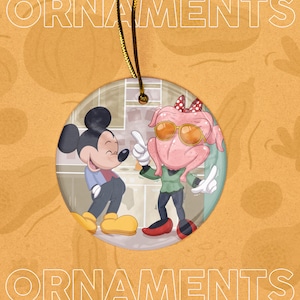 Adornos Navideños Edición Especial Friendsgiving, Parodia, Mickey, Acción De Gracias, Dibujos Animados Divertidos, Parodia De Amigos, Adornos, Adornos Para Árboles