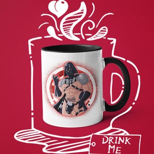 Coffee Mug Daddy Vader Dudes, Queer, Gay Illustration, LGBTQ Houseware, Gay Pride Art, Gay Supervillains, Fun Mug, Drinkware, +18