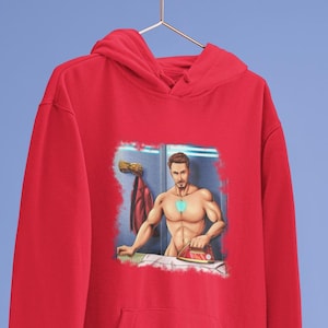 Unisex Hoodie Iron Man Super Homie, Queer, Gay Illustration, LGBTQ Apparel, Gay Pride Gay Fun Heroes, Gay Superheroes, Sweatshirt, Gift, +18