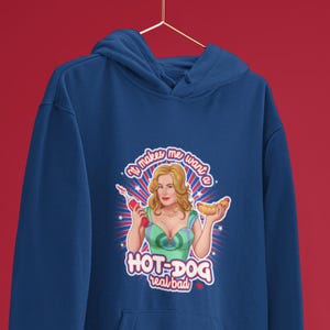 Sudadera unisex Paulette Coolidge Edición especial, Hot dog, parodia, ropa divertida, personajes divertidos, dibujos animados divertidos, sudadera divertida, regalo, ropa