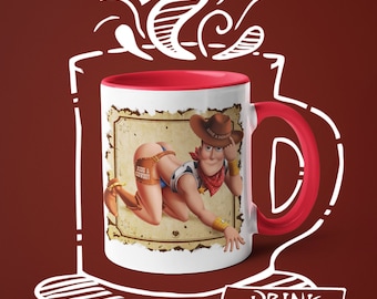Coffee Mug Cowboy Special Edition, Parody Artwork, Gay Woody, Gay Cowboy, LGBT Mug, Toy Story, Movie Fanart, Ceramic Mug, Drinkware, +18
