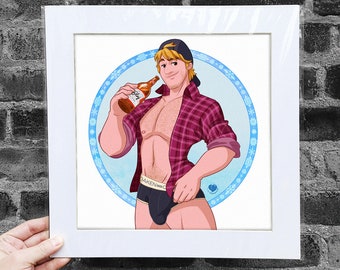 Matted Poster Kristoff Prinsex, Disney Prince, Gay Art, LGBTQ Decor, Gay Pride Merchandise, Parody, Gay Prince, Home Decor, Wall Decor, +18