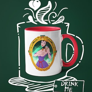 Coffee Mug Evil Queen Villains, Queer Artwork, Gay Art, Parody Illustration, LGBTQ Houseware, Snow White, Villains, Fun Mug, Drinkware, +18