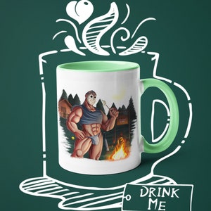Coffee Mug Jason Halloqueer, Queer Artwork, Gay, LGBTQ Art, Gay Pride, Halloween, Spooky, Villains, Gay Cartoons, Fun Mug, Drinkware, +18
