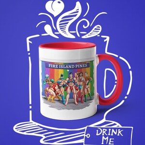 Coffee Mug Rainbow Wall FIP Special Edition, Queer, Gay, LGBTQ Decor, Gay Pride Merchandise, Parody Illustration, Fun Mug, Drinkware, +18