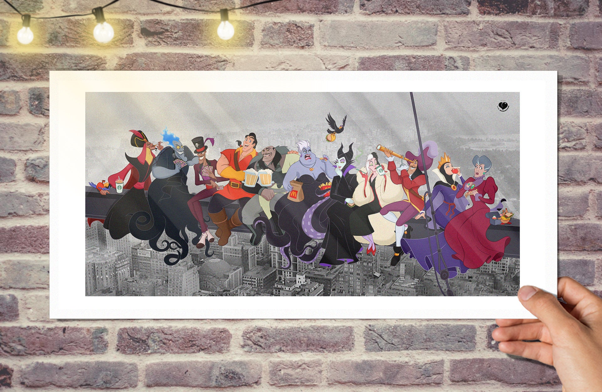 Matted Poster Villains Skyscraper, Parody Villains, Disney