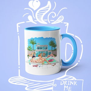 Coffee Mug Pool Party Princes Special Edition, Queer, Gay, LGBTQ Mug, Gay Pride Merchandise, Parody Illustration, Fun Mug, Drinkware, +18