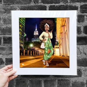 Matted Poster Tiana Street Fashion, Disney Princesses, Parody, Fun Poster, Princess and the Frog, Fashion Girl, Fun Home Decor, Wall Decor