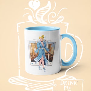 Coffee Mug Cinderella  Street Fashion, Parody Artwork, Princess, Fashion, Fun Houseware, Classic Characters, Fun Cartoon, Fun Mug, Drinkware