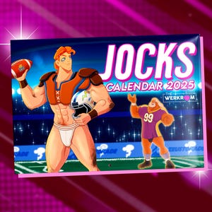 Calendar 2025 Jocks, Disney Princes, Queer Artwork, LGBTQ, Gay Sports, Gay Pride, Cartoon, Gay Calendar, Home Decor, Wall Decor, +18