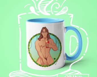 Tasse à café Tarzan Prinsex, Disney Prince, oeuvre d'art gay, tasse LGBTQ, marchandise Gay Pride, art parodique, prince gay, tasse amusante, verres, +18