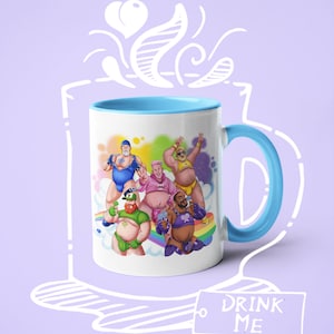 Coffee Mug Care Bears Special Edition, Queer Artwork, Gay Illustration, LGBTQ Houseware, Gay Pride Art, Gay Parody, Fun Mug, Drinkware, +18