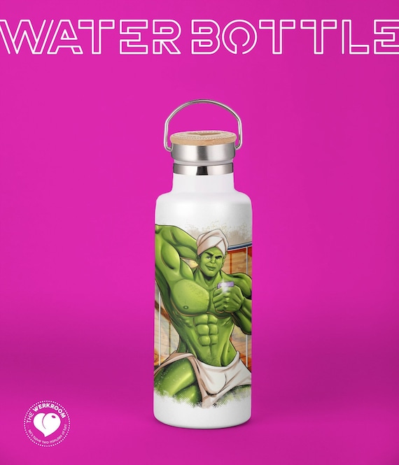 Water Bottle Hulk Super Homie, Queer Artwork, Gay Art, LGBTQ