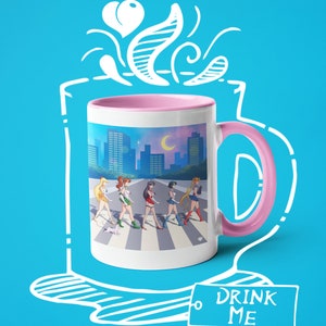 Coffee Mug Sailor Girls Walk Special Edition, Parody Artwork, Fun Houseware, Classic Characters, Abby Road, Fun Cartoons, Fun Mug, Drinkware