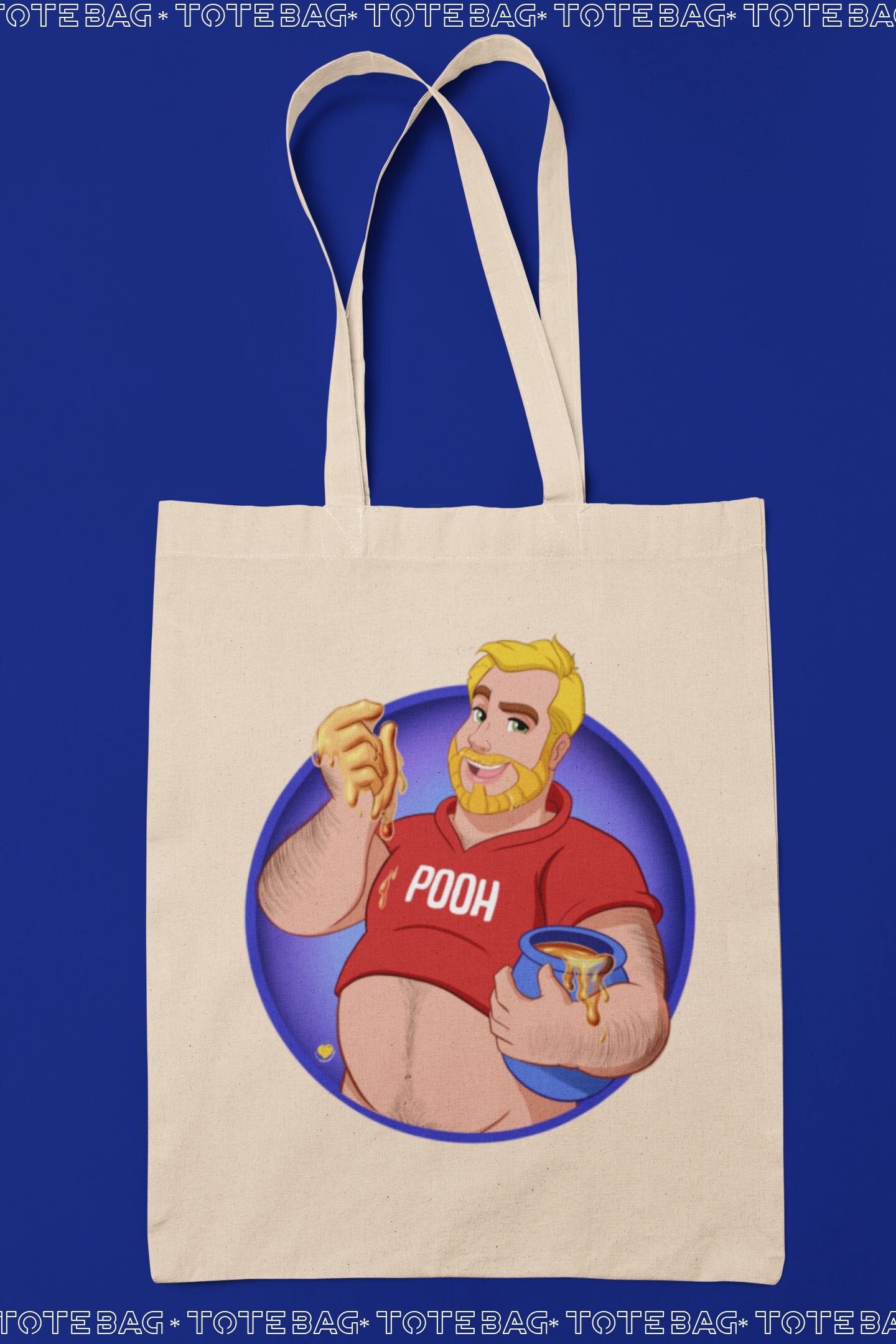 Tote Bag Pooh FamOsos, Queer Illustration, LGBTQ, Schwuler Bär, LGBTQ Cartoons, Schwuler Bär, Cartoon Tragetasche, Gay Tragetasche, schwule Tasche, +18