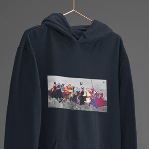 Unisex Hoodie Villains Skyscraper, Parody Villains, Disney, Rockefeller Center, NYC, Classic Characters, Cartoons, Sweatshirt, Gift, Clothes