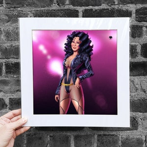 Matted Poster Believe Divas Collection, Original Illustration, Poster Fun, Cher, Kunst, Popstars, Musik Divas, Fun Home Decor, Wanddekoration