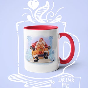 Coffee Mug Zeus Christmas, Queer God, Gay, Gay Christmas, LGBTQ Decor, Gay Pride Merchandise, Parody Illustration, Fun Mug, Drinkware, +18