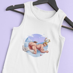 Unisex Tank Top Kristoff Christmas, Queer Art, Gay Christmas, LGBTQ Apparel, Gay Pride Merchandise, Parody Illustration, Gift, Clothes, +18