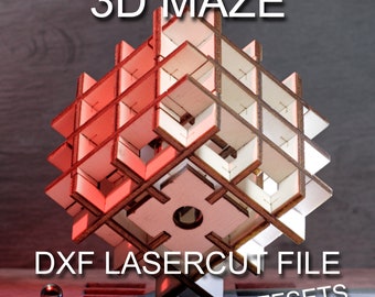 3D-doolhof lasergesneden DXF-puzzelbouwpakket