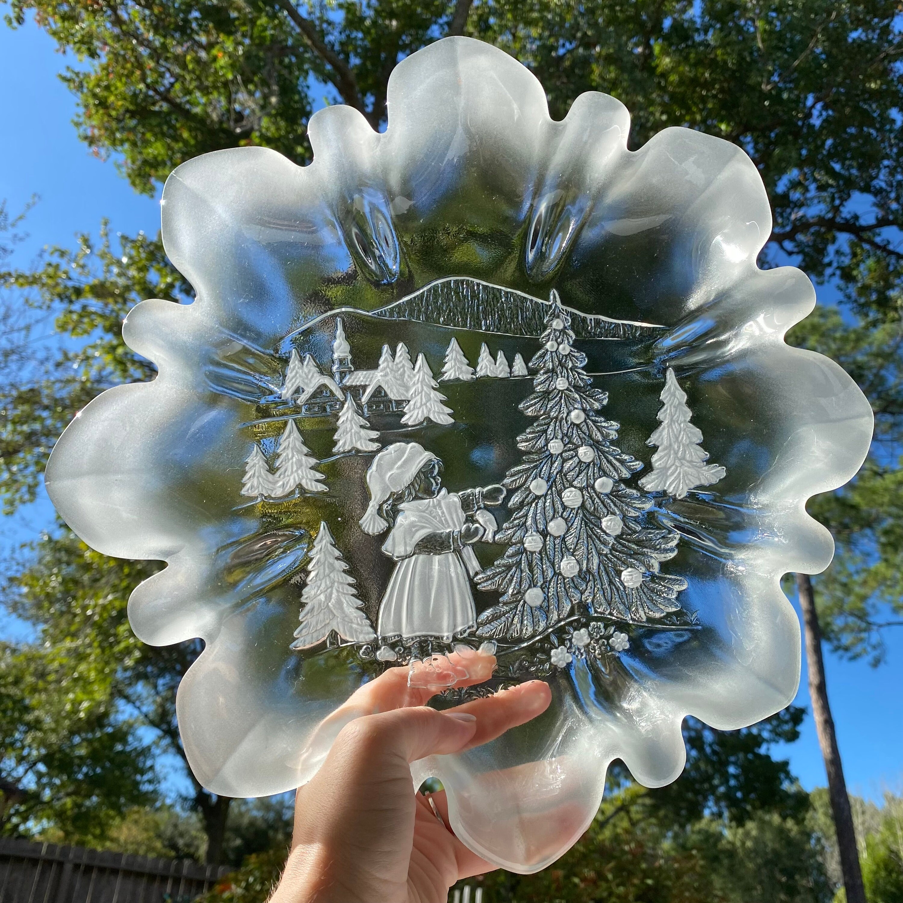 Mikasa Glass Christmas Platters - Etsy
