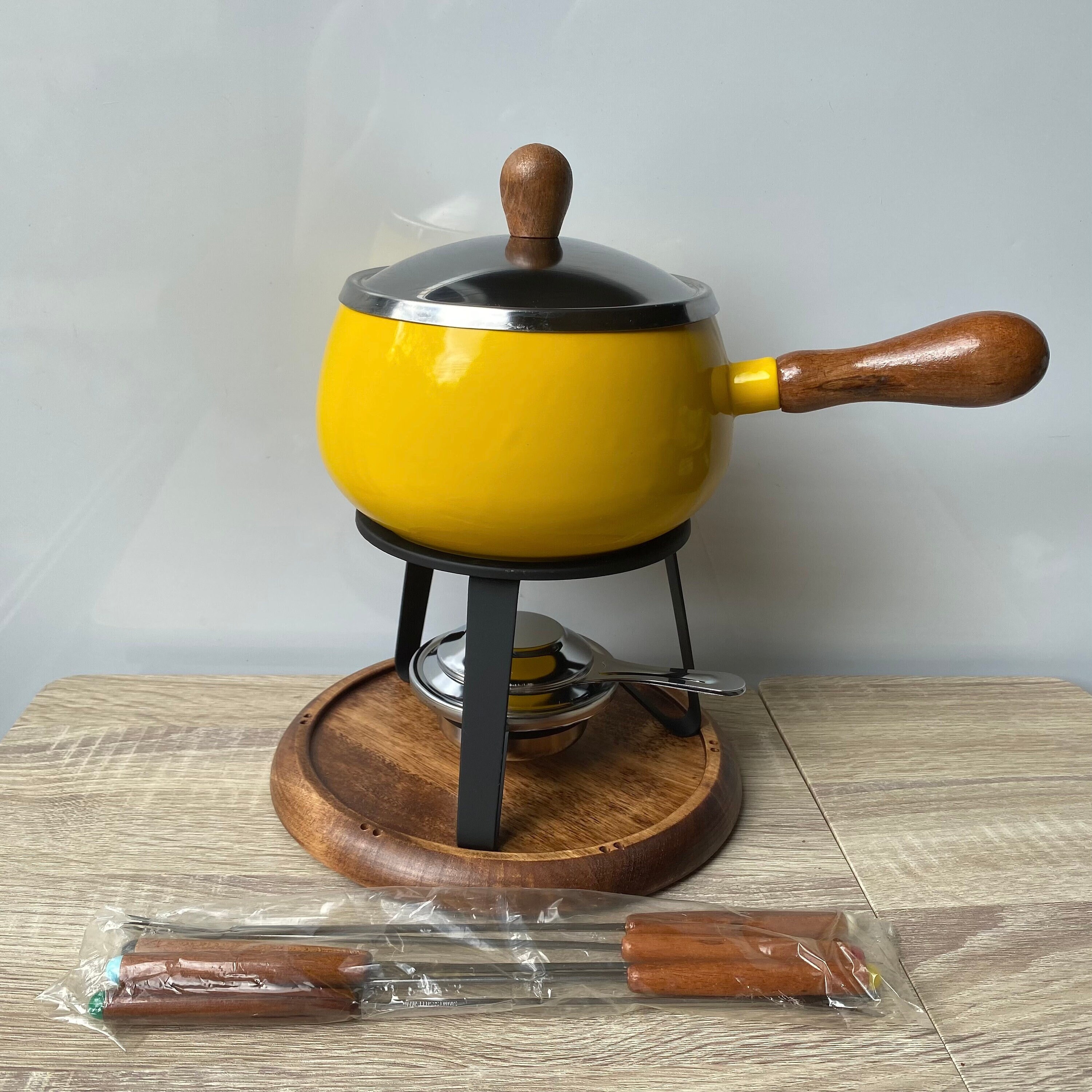 Vintage Fondue Set With Burner and Original Forks MCM Fondue Etsy
