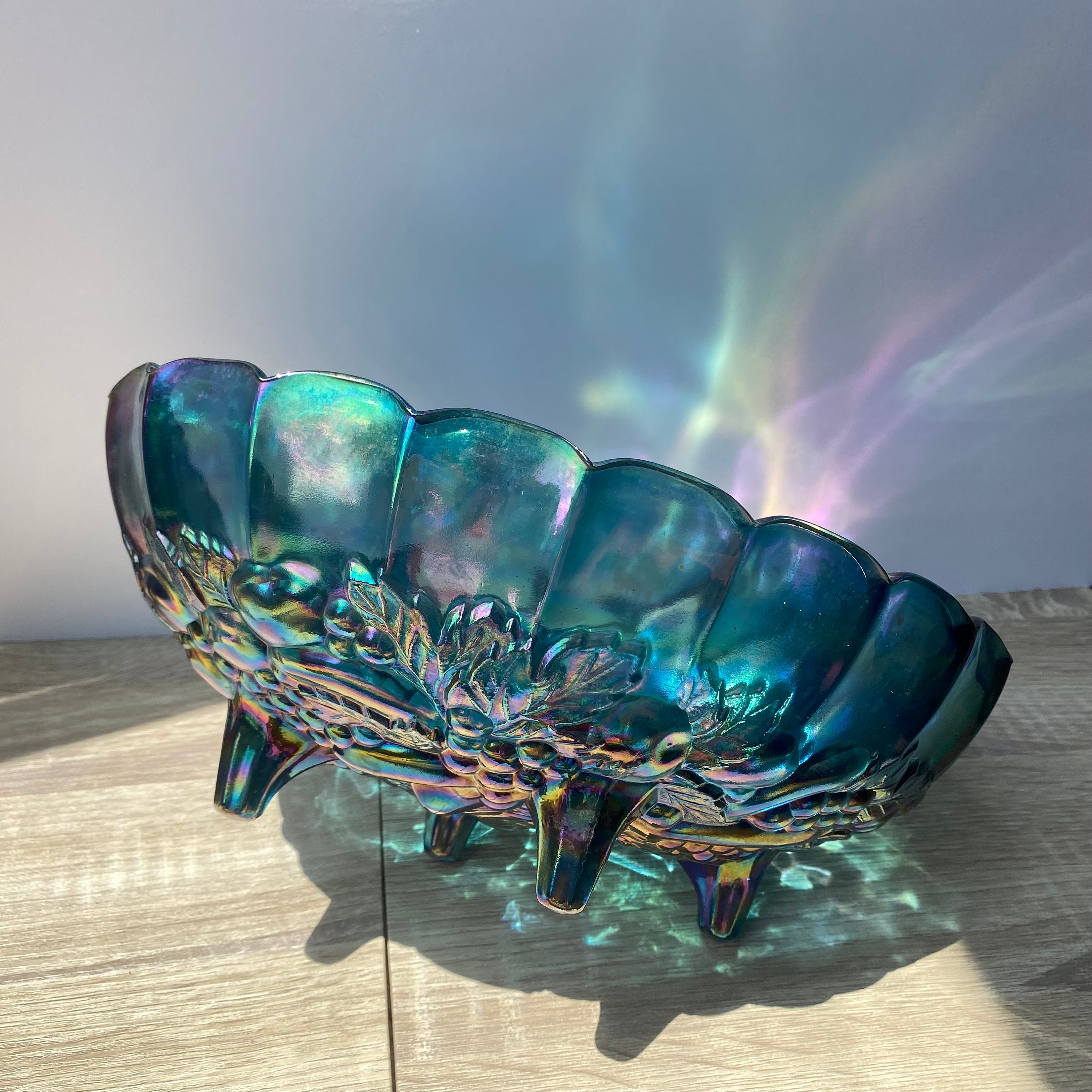 Vintage Blue Carnival Glassnull