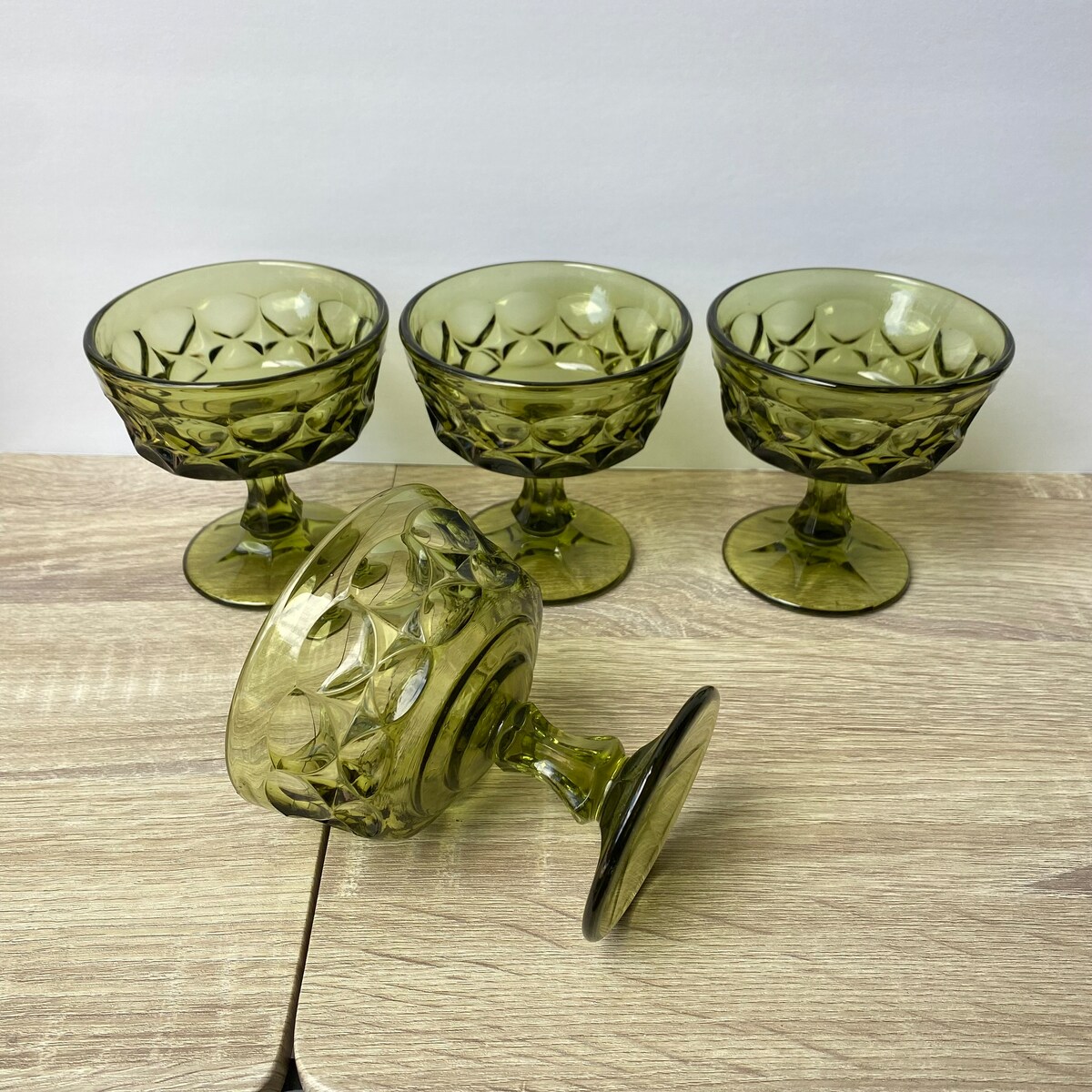 Vintage Green Noritake Perspective Water Wine Tea Goblets Glasses, Kitchen Home Decor Wedding Bar, Collectable Mid Century Stemmed Drinkware - Etsy