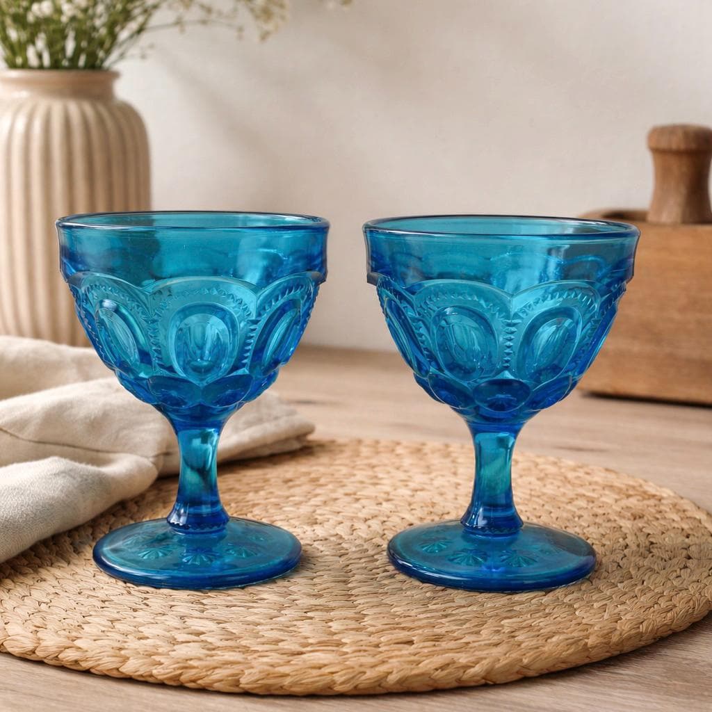 L.e. Smith Moon and Stars Blue Drink Glass - Etsy