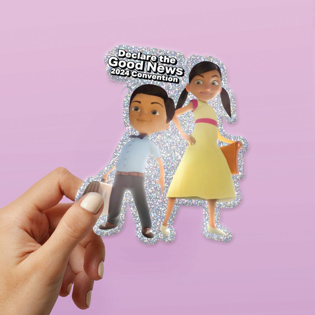 JW Declare the Good News Sticker Caleb and Sophia 2024 Convention JW