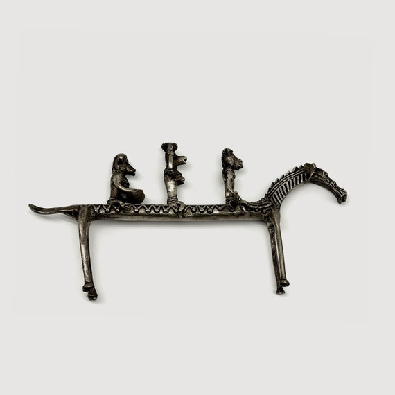 African Anthems(中古品) Figurine「 Ashanti African Congo Zebra Goldweight Antique Gold