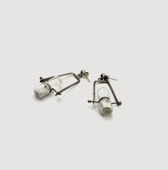 dangle earrings「 minimalist modernist hourglass s… - image 1