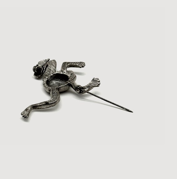 brooch「 modernist leaping frog silver tone 」 - image 5