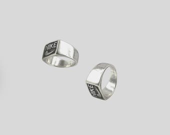 Vintage Nike Logo Sterling Silver Ring Size 12 - Etsy