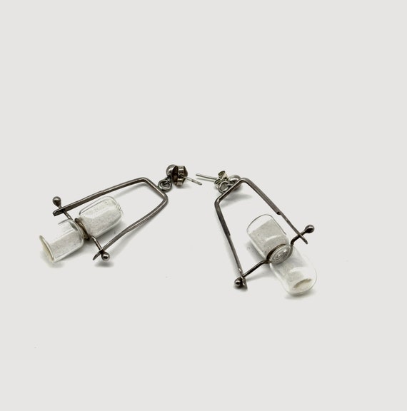 dangle earrings「 minimalist modernist hourglass s… - image 2
