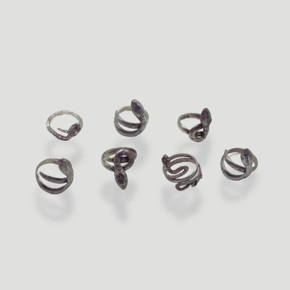 snake rings (various sizes)「 lovely antique egyptian snake rings sterling silver gold tone