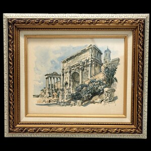 Aldo Raimondi The Arch of Septimius Severus Watercolor Art Print Framed Vintage