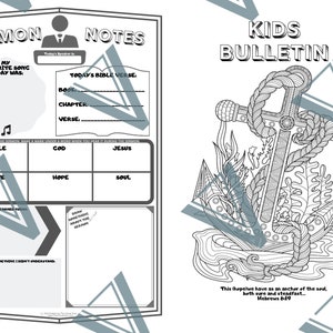 Hope/Anchor - Kids  Printable Coloring Bulletin
