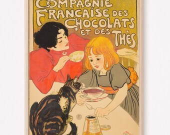 Poster Sur Toile 'Lait Pur Stérilisé' Par Théophile Steinlen - Format 30 X 45 Cm - Décoration Murale Vintage